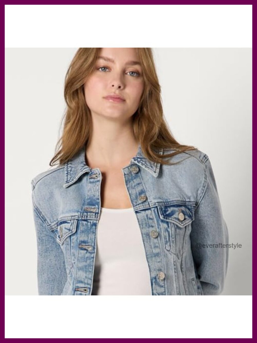 Oversized Rigid Denim Trucker Jacket Midweight Button Front Chest Pockets - Picture 3 of 6